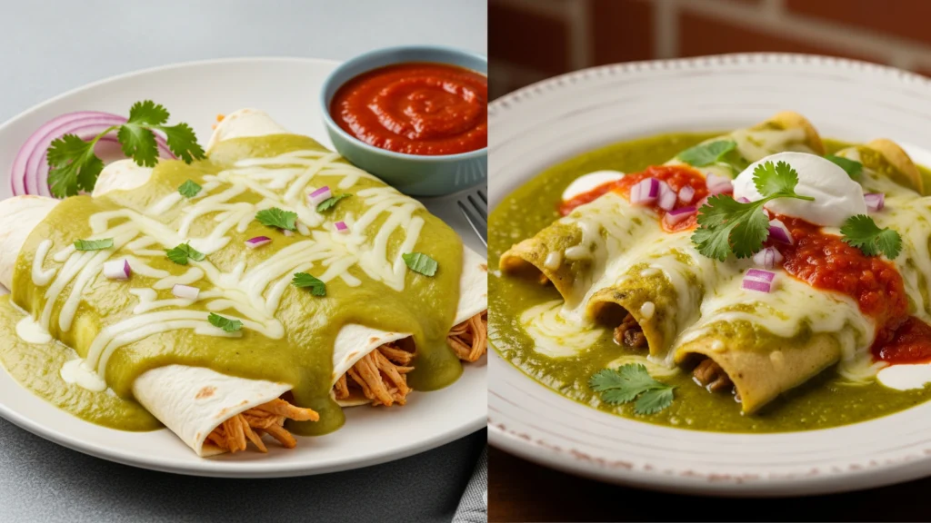 Enchiladas Verdes con Salsa Picante