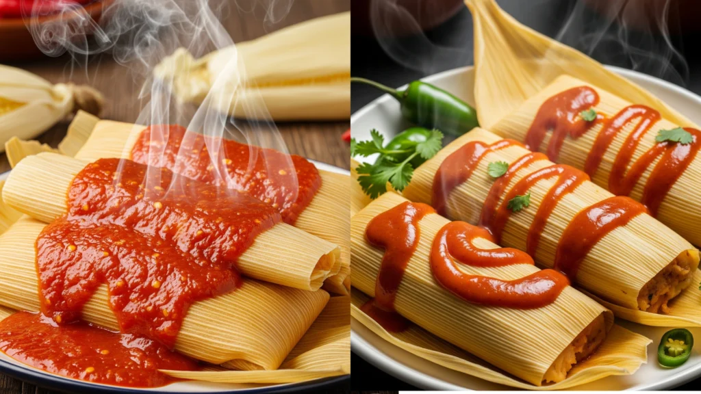 Mexican Hot Sauce over Tamales