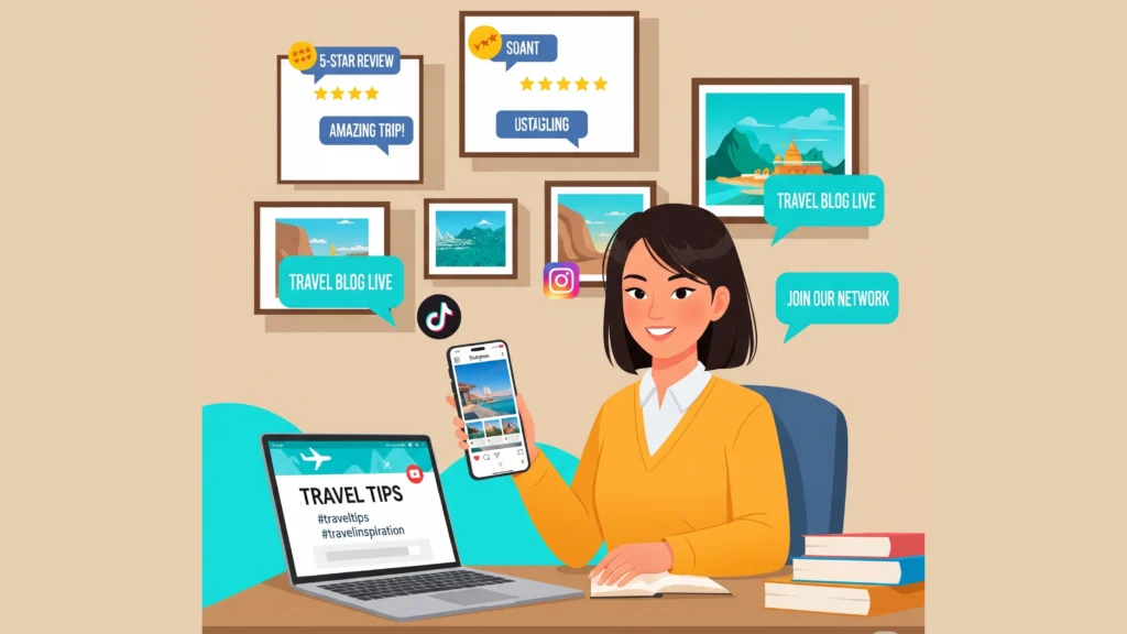 AI Image Prompt:
A split-panel illustration showing a new travel agent making common mistakes:
• One panel shows the agent looking confused at a computer screen labeled “No Niche Selected.”
• Another shows ignored online course notifications with “Training Skipped.”
• A third panel shows a red “Legal Notice” stamp on paperwork.
• The last panel shows the agent disappointed with zero bookings, next to a sign saying “Success Takes Time.”
Style: flat design or infographic-style art
Mood: educational, cautionary
Colors: muted tones with red highlights for warning signs
Keywords: beginner travel agent, mistakes to avoid, startup struggles, training, legal licensing, niche travel, travel business challenges